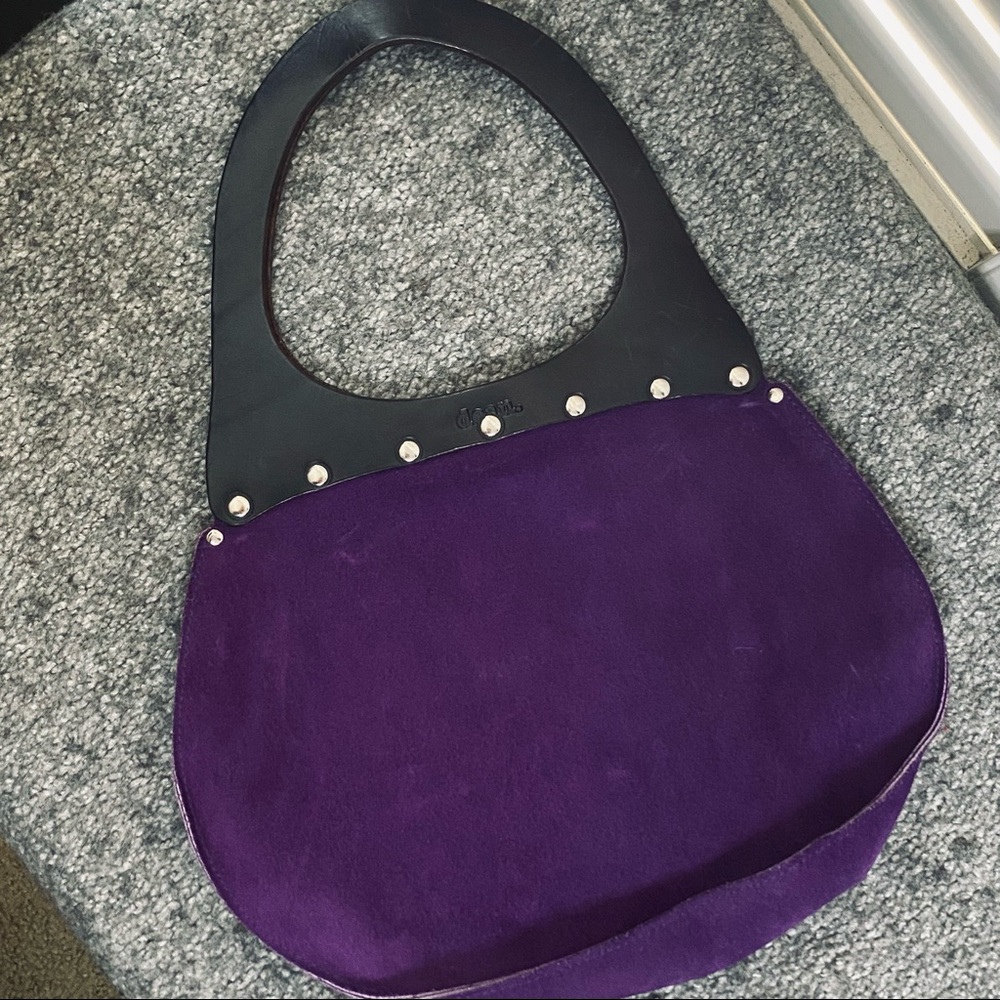 Dean. Leather Purple Teardrop Bag